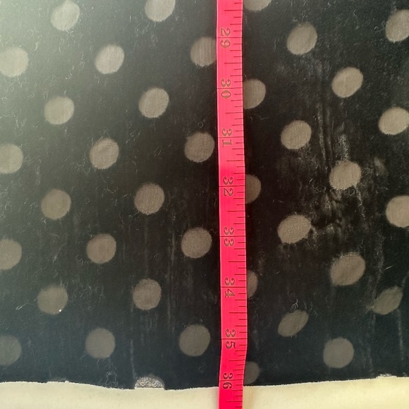 Y2K Ann Taylor Velvet Black Polka Dot Burnout Mini Dress Size 00 Small - Picture 3 of 8